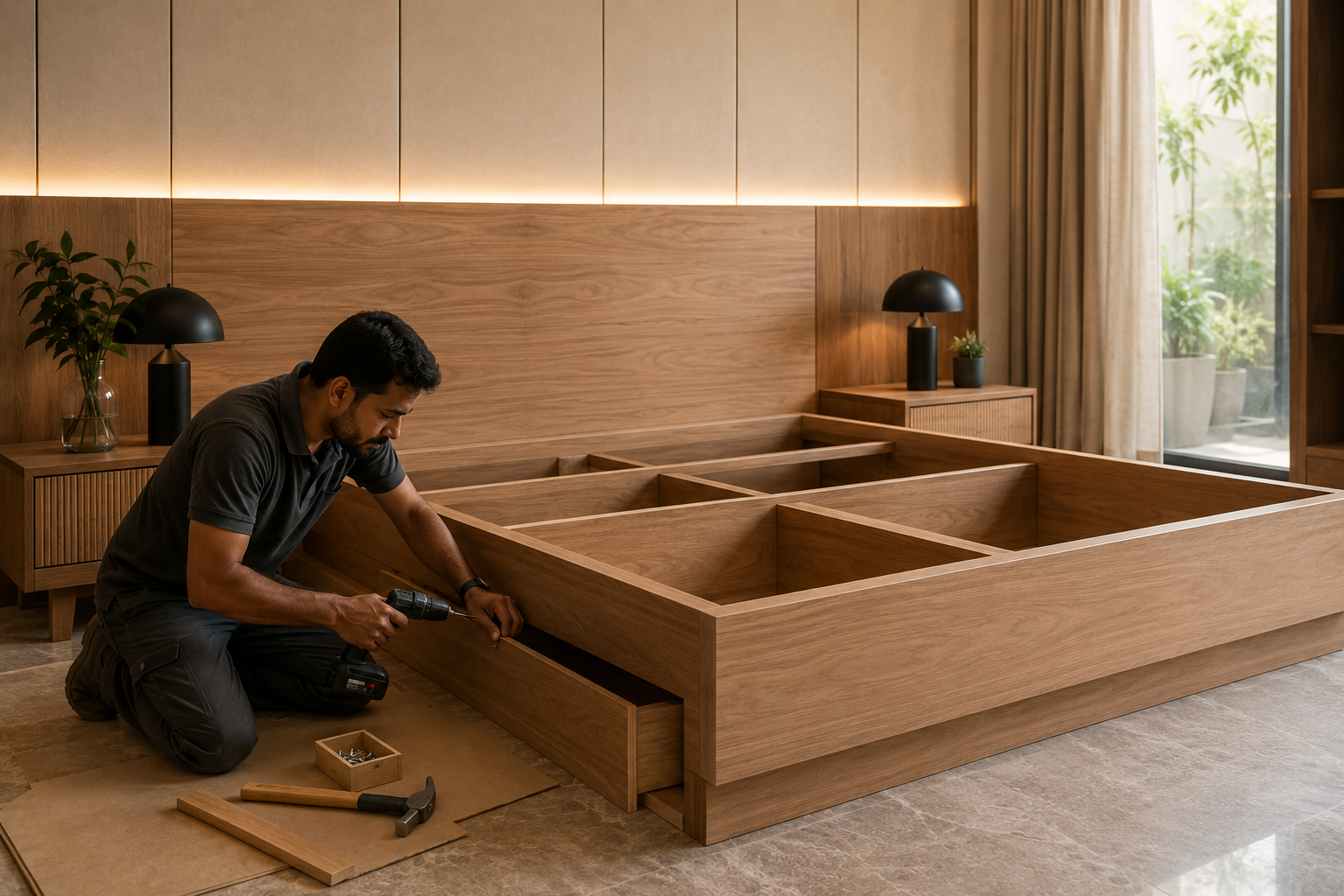 Custom bed furniture manufacturing in Gurgaon